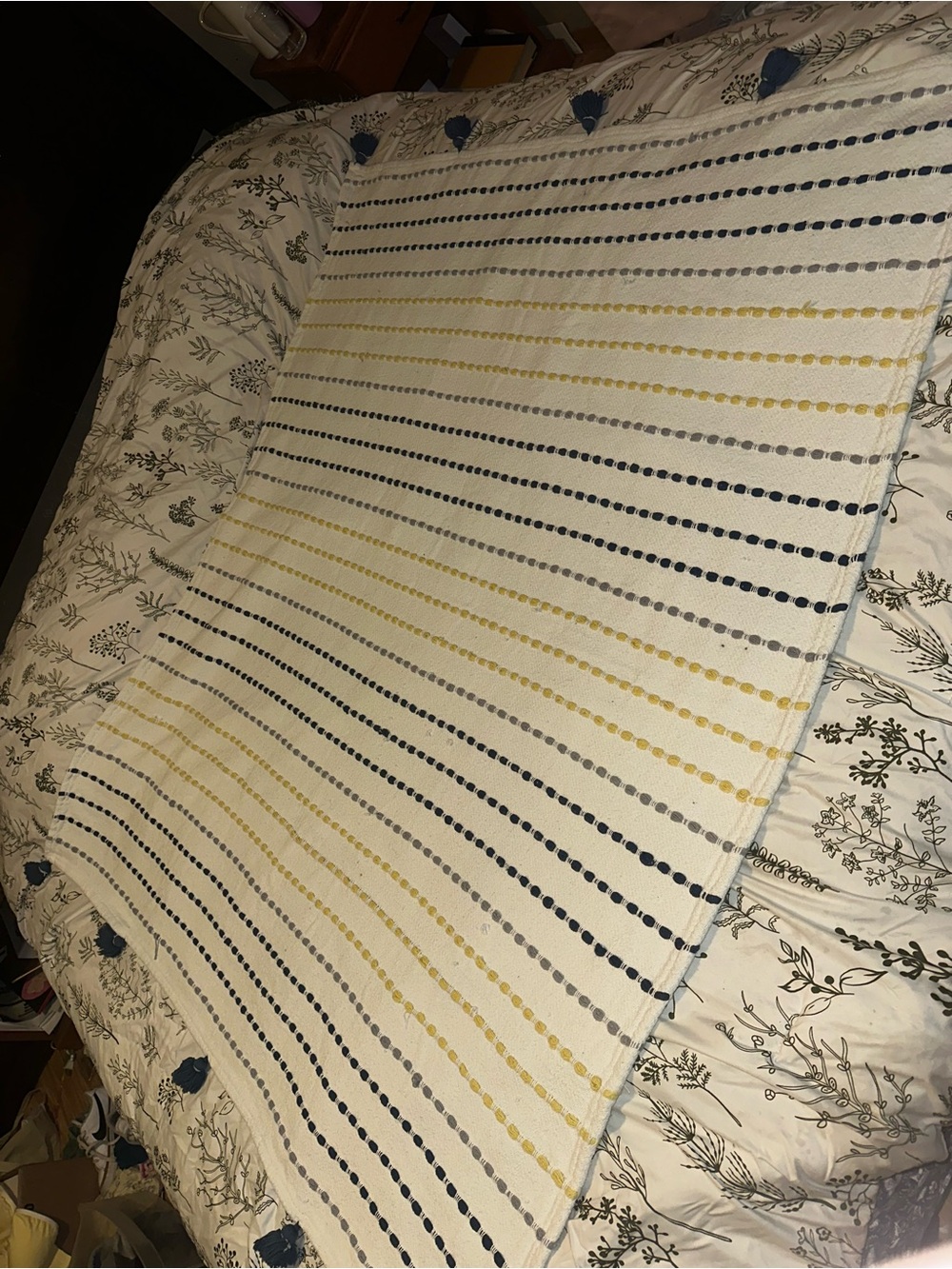 Max Studio Home Boho Woven Tassel Throw Blanket 50x60